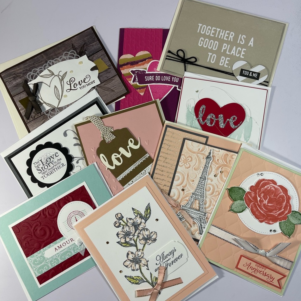 10 Handmade LOVE/Various Occasions Stampin Up! Cards, NEW